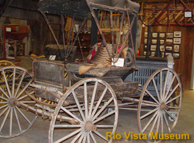 wagon at Rio Vista Museum in Rio Vista CA